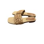 Schutz Womens Ayla Tan Woven Square Toe Slide Sandals Shoes size 7 Photo 4