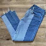 Forever 21  Two Tone Patchwork Raw Hem Jeans Size Medium Photo 3