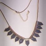 Elegant Gold Tone Gunmetal Gray Shimmer Boho Necklace Photo 1