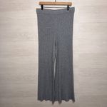 The Drop Ribbed Knit Wide Leg Pants XL Gray High Waist Lounge Travel Style Photo 1