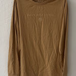 Dutch Bros Camel Tan Change The World Graphic Long Sleeve 100% Cotton Unisex M Brown Size L Photo 0
