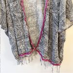 Billabong  Aztec Black & White Printed Open Front Cardigan Size S/M 100% Cotton Photo 2