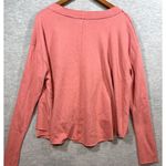 Urban Outfitters  Pink V-Neck Long‎ Sleeve Sweatshirt M Distressed Photo 5
