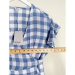 Rails  Brigitte Dress Womens Small Gingham Check Linen Blend Periwinkle Blue‎ Photo 8
