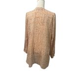 Susan Graver  Abstract V Neck Long Sleeve Tiered Hem Semi Sheer Tunic Top Shirt Photo 4