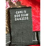 AGB XL Sheer Lace Tunic Red Black Snake Tie Neck Blouse Romantic Abstract Print Photo 8