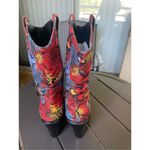 Azalea Wang Midcalf Multicolor Snakeskin Print Western Boots Red/Yellow Size 6 Red Photo 9