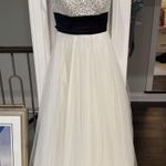 Jovani  White & Black Strapless Beaded Sweetheart Gown Size 0 Photo 1