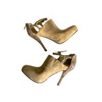 Enzo Angiolini  Suede Glitter Strappy Ankle Booties Heels Back Zip 4.5” Sz 8.5M Photo 2