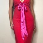 Y2K Flip Red & Pink Formal Bow Long Dress Size 2 Prom Barbie Photo 1