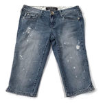Hint Distressed Denim Jean Capri Shorts Blue Size 9 Photo 0