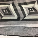D&Y Black Gray & White Geometric Print Rectangular Infinity Scarve Scarf Photo 3