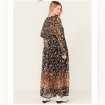 Free People NWT  WOMEN'S SEE IT THROUGH FLORAL LONG SLEEVE MAXI DRESS Medium F11 Photo 2