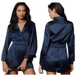 Anthropologie NEW  Mare Mare V-Neck Blazer Romper Playsuit Satin Long‎ Sleeve L Photo 1