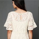 Free People Cream Lace Embroidered Sheer Peplum Top Size Small Photo 2