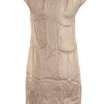 Chaiken Gold Ruffled Sheath Mini Dress Cap Sleeve Womens 6 Quiet Luxury Classic Photo 0