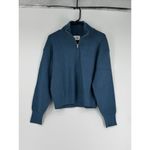 Revolve Stitches & Stripes Eva Half Zip Ribbed Sweater‎ Sweatshirt Size XL Blue Photo 7