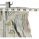 Sundance  Wilde Bermuda Shorts Women 10P Tan Blue Stripe Linen Buttons High Rise Photo 5