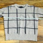 Banana Republic Wool Cashmere Sweater Crewneck Gray Navy Checked Plaid Medium Photo 7