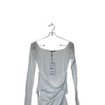 ZARA Women Top Semi Sheer Layered Boatneck Long Sleeve White Cotton Small NWT Photo 3