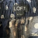 Loft Navy Printed Paperbag Shorts – Size M – Summer Tie Waist Photo 5