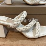 Dolce Vita Pang Heeled Sandals Ivory Stella Size 8 NIB Braided Slip On Strappy White Photo 1