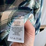 Foxcroft  3/4 sleeve puff sleeve plaid button down Photo 2