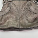 Fossil  Grey Pebbled Leather Tote Bag Top Zip Satchel L Four Corner Pockets Charm Photo 8