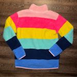 Crown & Ivy  Rainbow Striped Fleece Pullover Mock Neck 1/3 Snap Size Small Photo 7