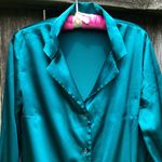 Victoria's Secret Women's Teal Green Chemise Dress SMALL Collared Long Sleeve Photo 1