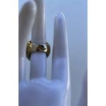 Vintage Enamel Zebra Round Ring Gold Black Women’s Size 6.5” Statement Ring Photo 2