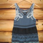 Free People Blue Crochet Knit Beaded Tank Top Photo 5