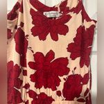 Fighting Eel Romper Hawaiian Flower Floral Red Beige Luau Magnolia Peony XS Photo 2