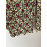 ZARA  Floral High Rise Pull On Crinkle Knit Casual Straight Leg Pants Sz Medium Photo 5