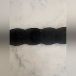 Liz Claiborne Vintage 90s Black Leather Suede Belt Silver Buckle Small Photo 4