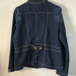 Women’s Bass Jeans Denim Dark Blue LS Jacket Tailored‎ Fit Size Large Photo 3