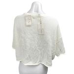 NEW Moon & Madison White Short Sleeve Henley Open Knit Sweater Crop Top Size XL Photo 1
