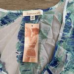 NWT FRANCESCA'S blue & white palm print swim‎ coverup tunic Size M/L Size M Photo 1
