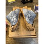 Spring Step Women  Cunacena Blue Leather Wedge Heel Mule Sandal Size 41 US 9.5-10 Photo 5