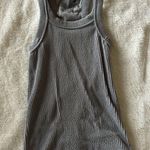 Free People Movement  Gray Fitted Ribbed Sleeveless Tank Photo 0