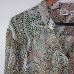 Cato  26 28W Eucalyptus Aqua TanbPaisley Sheer Tunic Plus Photo 2