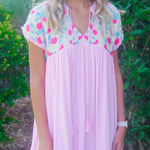 J‎ Marie embroidered Poppy Tassel dress size small Pink Photo 0