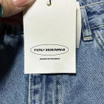 You Wanna Wide Leg Distressed Raw Hem Jeans NWT Baggy Y2K Patches‎ Grunge Size 28 Photo 5