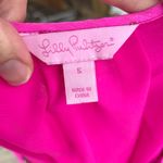 Lilly Pulitzer  Tensley Silk Top Raz Berry Diamond Metallic Size S Photo 10