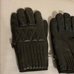 Obermeyer  Black leather Quilted womens unisex ski Gloves vintage Small medium Photo 2