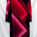 Trina Turk WO SIZE 4 DRESS BLACK MULTIPINK DIAGONAL STRIPES EUC CLEAN Photo 0