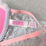 PINK - Victoria's Secret Victoria’s Secret Pink Date Racerback Push Up Bra Silver Lace 32D Photo 6