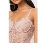 Bardot  Britney Pink Lace Sleeveless Strap Cami Corset Underwire Bodysuit Top 8/M Photo 2