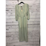 Chicwish Women's Striped Maxi Dress Cream/Green Size S Photo 4