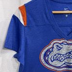Nike Women XL Blue Florida Gators Graphic T Shirt V-Neck Football Short Sleeve Photo 3